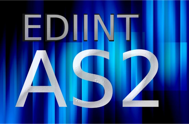 EDIINT AS2 title on a blue abstract background